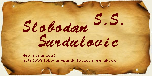 Slobodan Surdulović vizit kartica